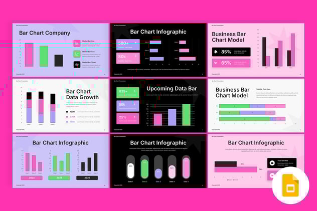 条形图数据统计分析展示PPT模板 - 顶尖PPT