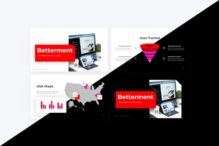 红色现代科技商务商业keynote模板 - 顶尖PPT