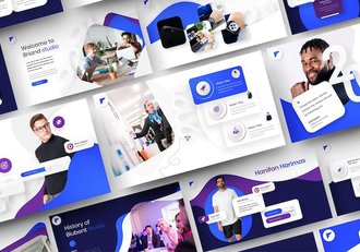 蓝紫色商业计划产品展示企业合作团队介绍多用途商务keynote模板 - 顶尖PPT