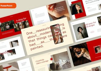 创意工作室品牌设计作品集PPT模板 - 顶尖PPT