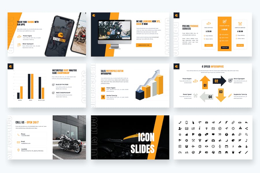 摩托车品牌推广骑行活动策划PPT模板 - 顶尖PPT