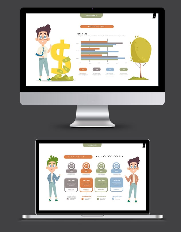 创意金融插画图形PPT模板 - 顶尖PPT