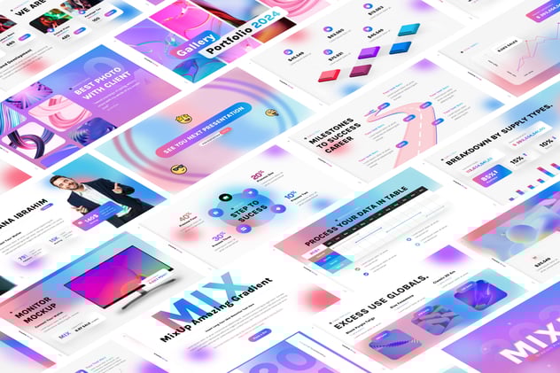 精美渐变配色商务风格PowerPoint模板 - 顶尖PPT