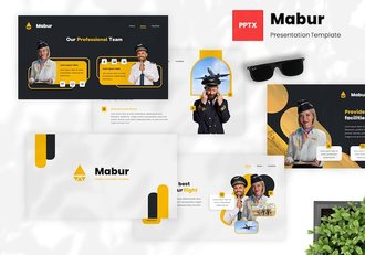 航空公司业务运营展示PPT模板 - 顶尖PPT