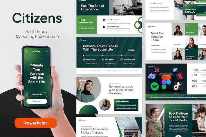 社交媒体营销推广策略运营宣传方案PPT模板 - 顶尖PPT