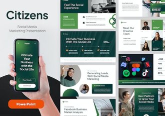 社交媒体营销推广策略运营宣传方案PPT模板 - 顶尖PPT