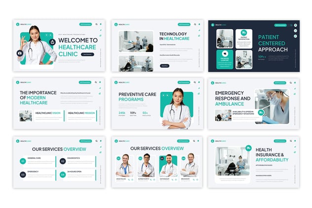 保健医疗诊所医学PPT模板 - 顶尖PPT