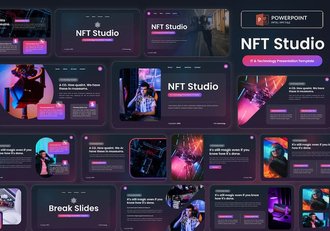 NFT技术数字艺术展示应用PPT模板 - 顶尖PPT