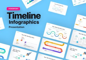 彩色时间轴时间表PPT模板 - 顶尖PPT