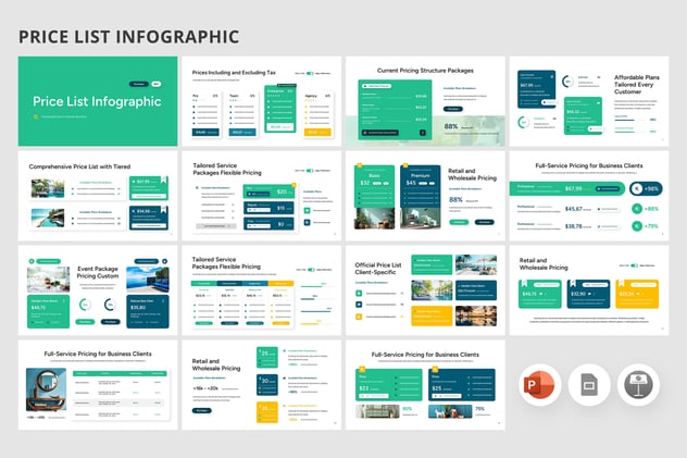价格展示信息图表PPT模板 - 顶尖PPT