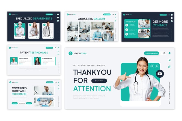 保健医疗诊所医学PPT模板 - 顶尖PPT