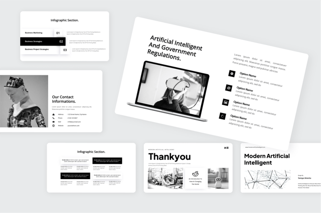 现代人工智能AI keynote模板 - 顶尖PPT