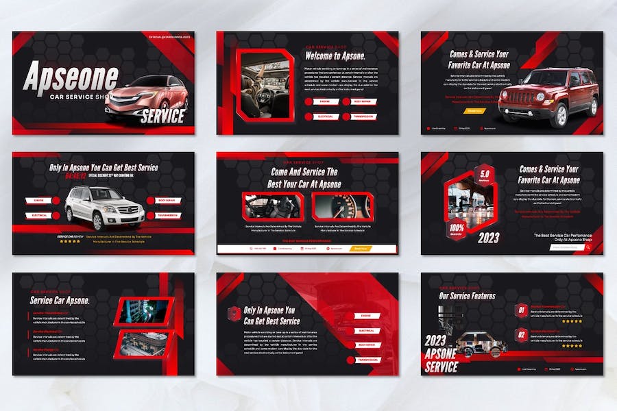 汽车维修保养售后服务PowerPoint模板 - 顶尖PPT