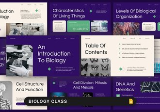 中学大学课堂生物课教学课件PPT模板 - 顶尖PPT