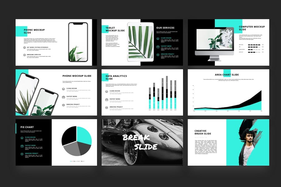 极简创意画笔keynote模板 - 顶尖PPT