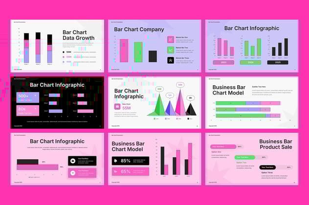 条形图数据统计分析展示PPT模板 - 顶尖PPT