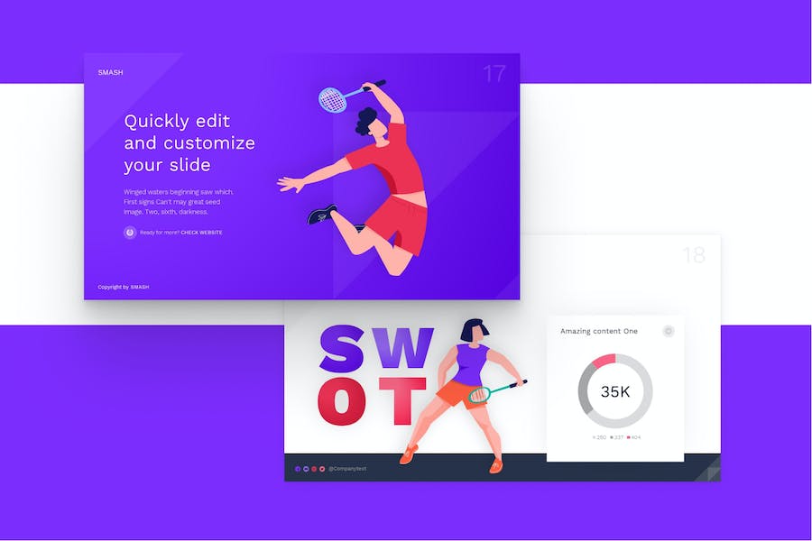 学校运动会羽毛球比赛运动主题keynote模板 - 顶尖PPT