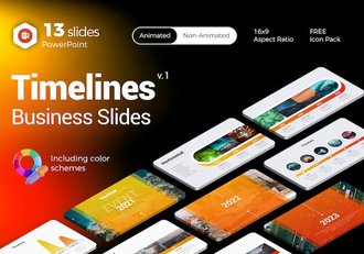 企业发展时间表信息图表PPT模板 - 顶尖PPT