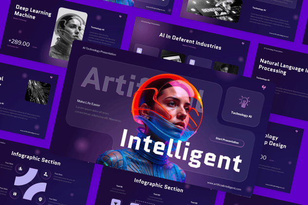 AI技术人工智能PPT模板 - 顶尖PPT