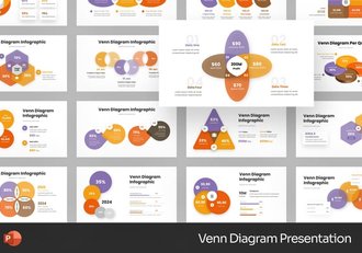 彩色文氏图维恩图PPT模板 - 顶尖PPT