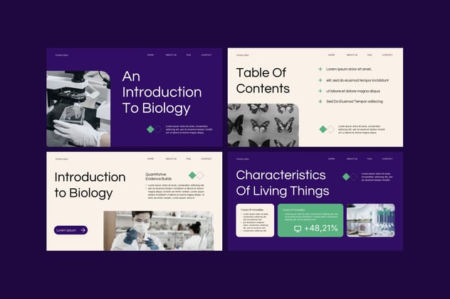 中学大学课堂生物课教学课件PPT模板 - 顶尖PPT