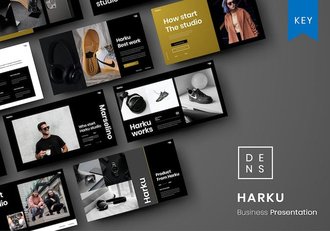 深色图片网格商务宣传Keynote模板 - 顶尖PPT