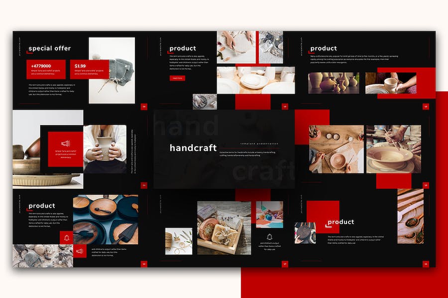 欧美风格手工艺品展示设计PPT模板 - 顶尖PPT