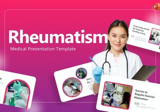 粉色风湿病治疗医学护理PPT模板 - 顶尖PPT