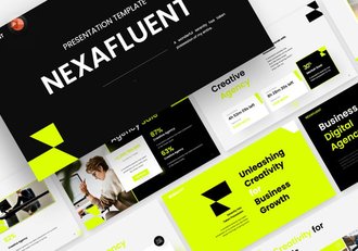 新拟态设计风格创意机构简介PPT模板 - 顶尖PPT