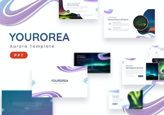 创意曲线图形个人网站开发介绍PPT模板 - 顶尖PPT