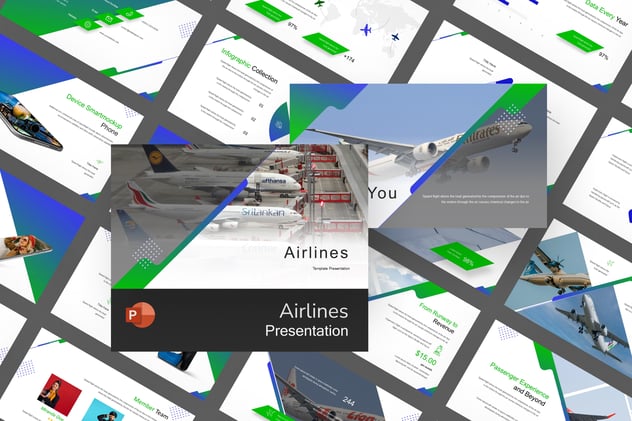 航空公司品牌形象运营宣传PPT模板 - 顶尖PPT