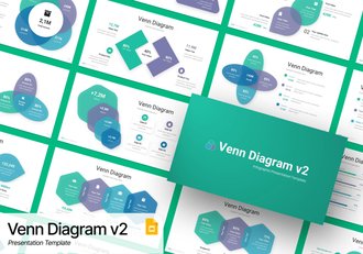 维恩六边形信息图表展示PPT模板 - 顶尖PPT