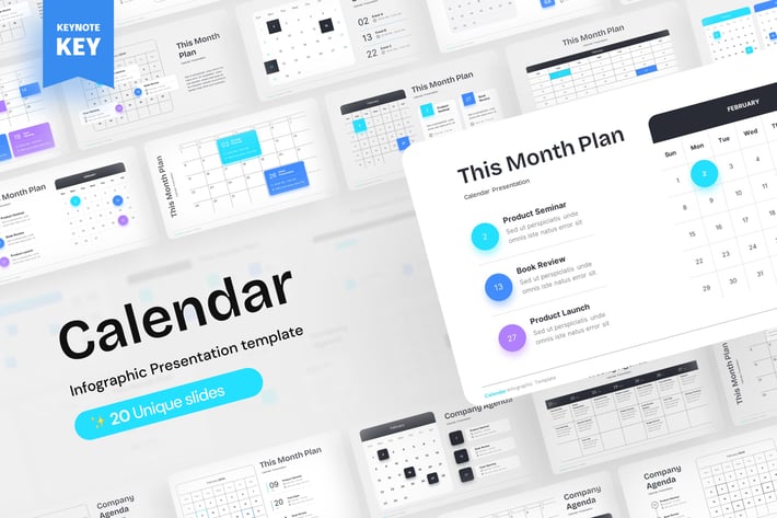 工作时间规划议程图表keynote模板 - 顶尖PPT