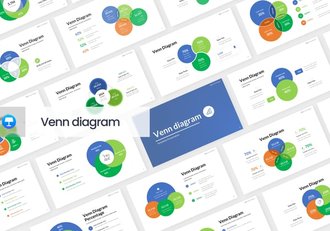 集合逻辑关系维恩图信息图表Keynote模板 - 顶尖PPT