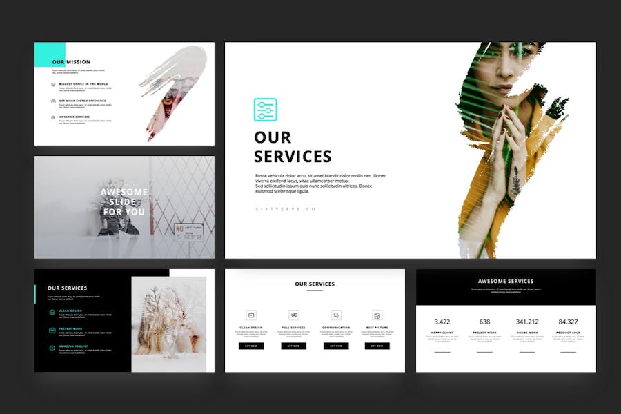 极简创意画笔keynote模板 - 顶尖PPT