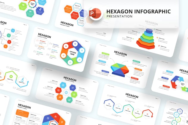 六边形信息图形PPT模板 - 顶尖PPT