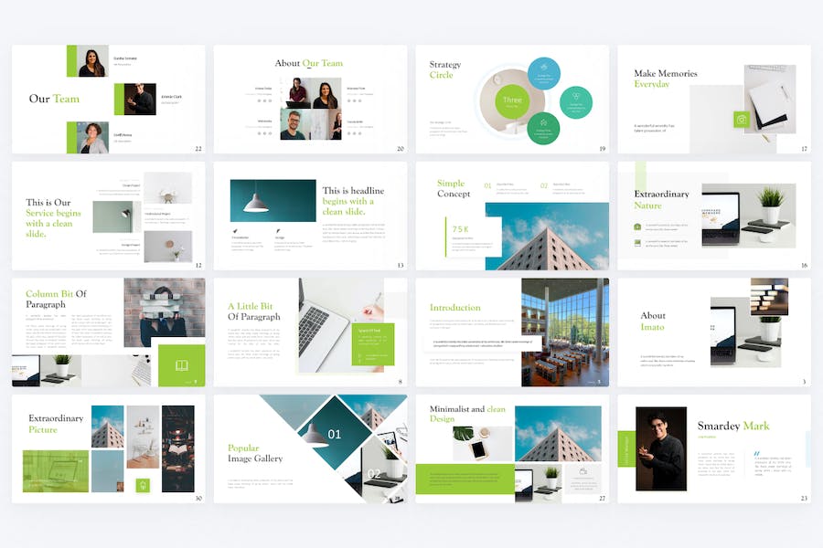 极简主义商业商务风格PPT模板 - 顶尖PPT