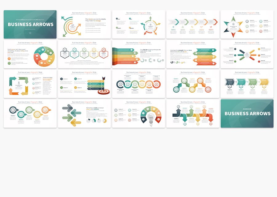 商务箭头图形图表keynote模板 - 顶尖PPT