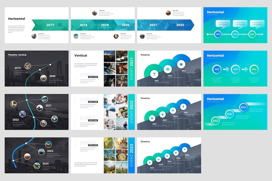 创意时间轴公司发展历程图形PPT模板 - 顶尖PPT