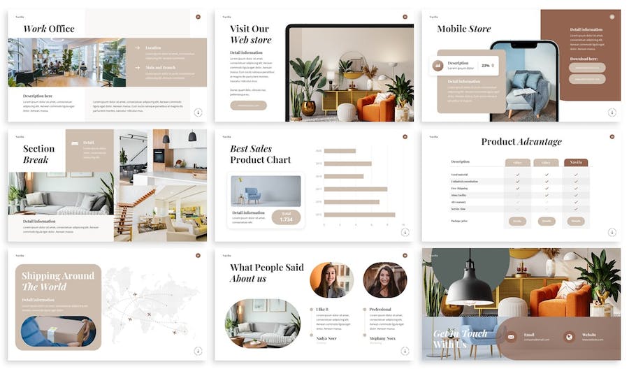 室内设计公司团队介绍展示PPT模板 - 顶尖PPT