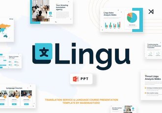 翻译服务翻译培训机构PPT模板 - 顶尖PPT