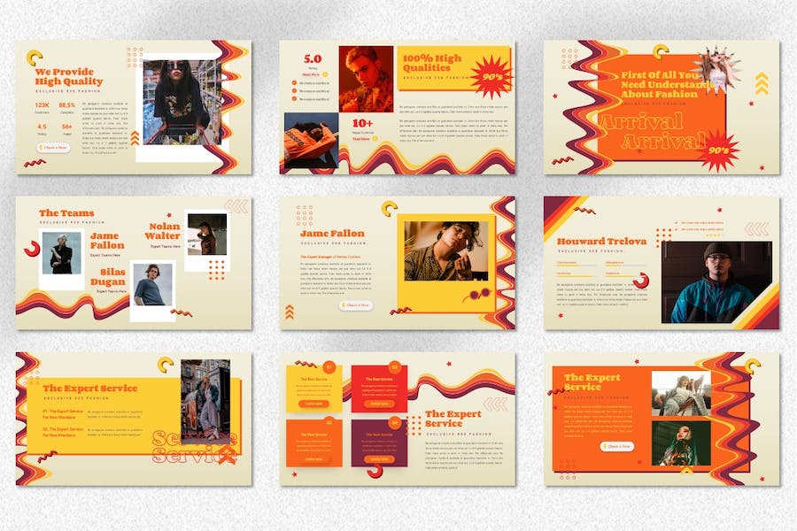 复古怀旧90年代风格展示PPT模板 - 顶尖PPT