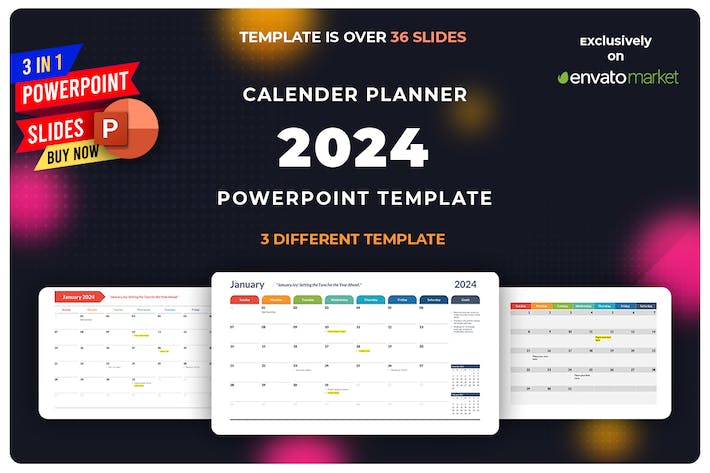2024日历模板时间规划PPT模板 - 顶尖PPT