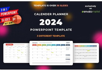 2024日历模板时间规划PPT模板 - 顶尖PPT