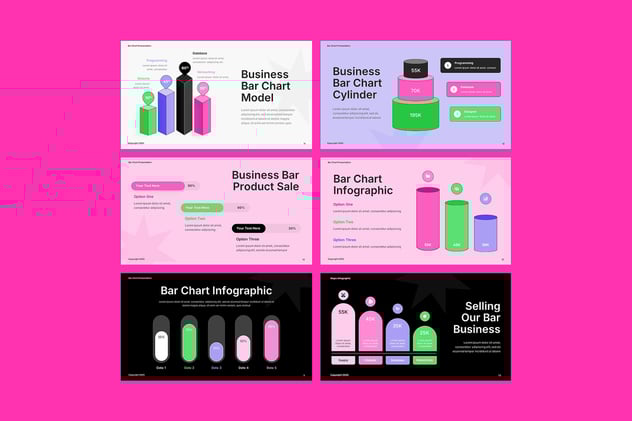 条形图数据统计分析展示PPT模板 - 顶尖PPT