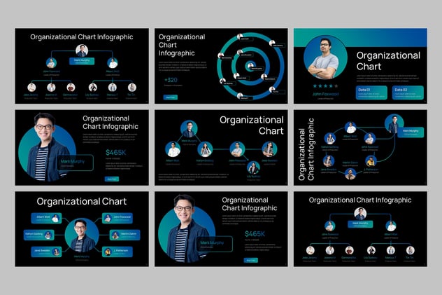 组织结构图企业架构设计PPT模板 - 顶尖PPT