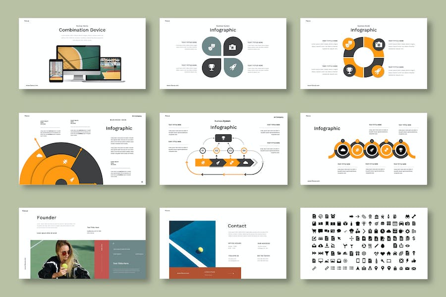 灵活商务企业服务展示PPT模板 - 顶尖PPT