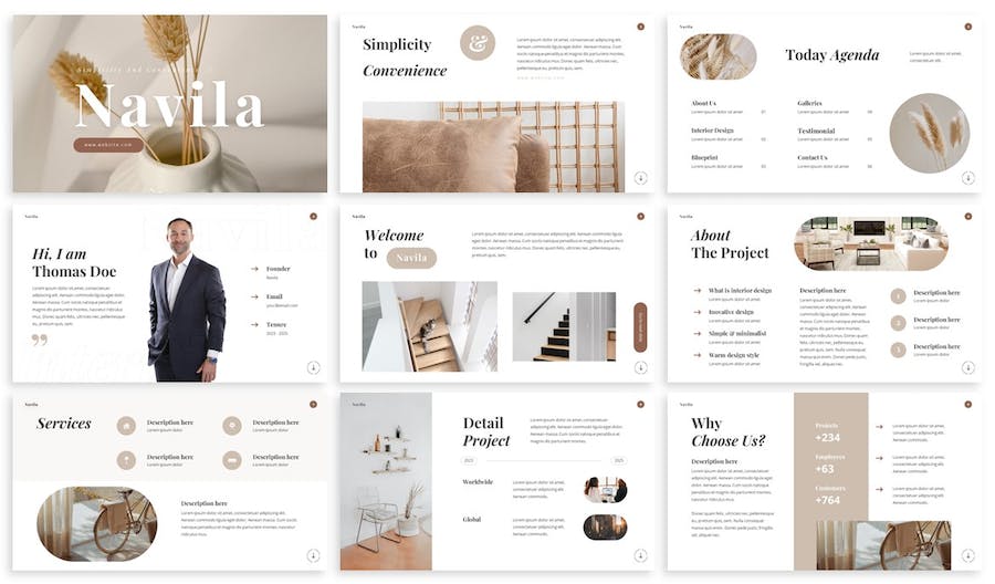 室内设计公司团队介绍展示PPT模板 - 顶尖PPT