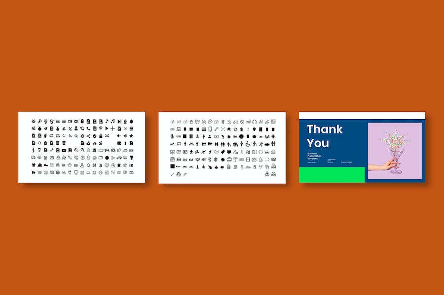 蓝色多彩图片拼贴商务Keynote模板 - 顶尖PPT