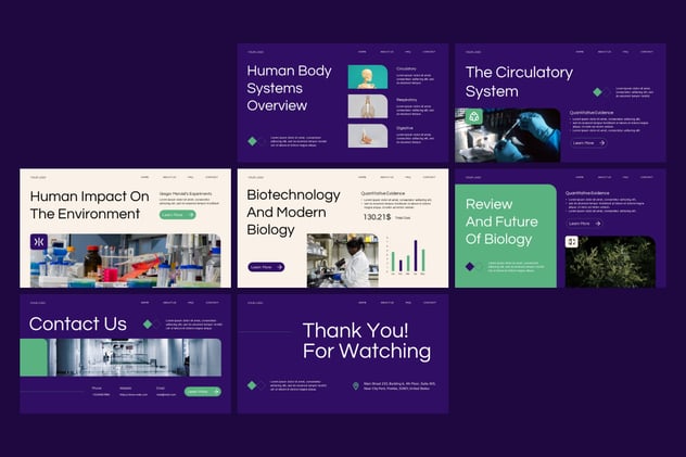 中学大学课堂生物课教学课件PPT模板 - 顶尖PPT